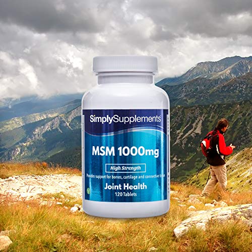 Metilsulfonilmetano MSM 1000 mg - ¡Bote para 2 meses! - Apto para veganos - 120 comprimidos - SimplySupplements