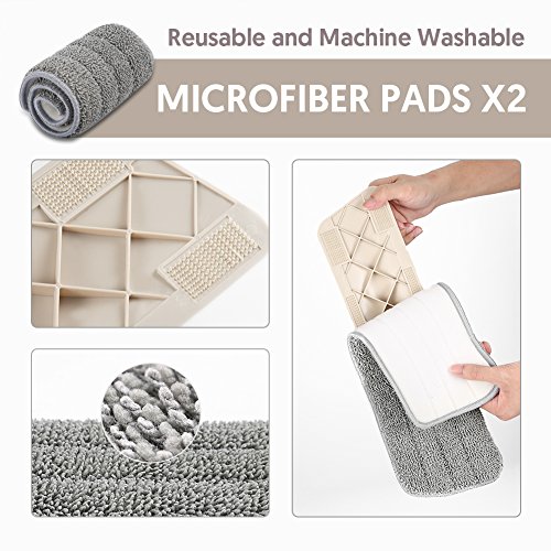 MEXERRIS Mopa Fregona de Microfibra Mopa Suelo con Vaporizador Integrado Capacidad de 300 ml