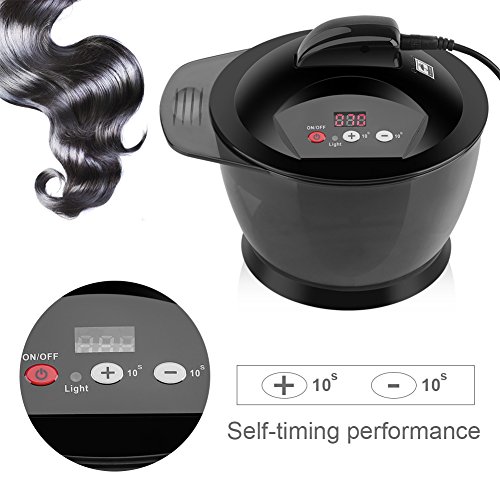 Mezclador eléctrico de crema para el cabello de 320 ml, tazón para mezclar automático de color de cabello recargable con pantalla LCD de tiempo, Mezclador de crema para el cabello para colorear peluqu