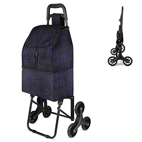 mfavour Carrito de la Compra, Carro Compra, Subir Las Escaleras con 6 Ruedas, 45L Bolsa Impermeable y Extraíble Carga