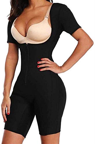 MFFACAI Deportes Aptitud Mono Mujer Sauna Sudor Traje Neopreno Adelgazante Fajas Completo Cuerpo Moldeador Adecuado por Ejercicio Rutina De Ejercicio Gimnasio Disfraz (Color : Black, Size : S)