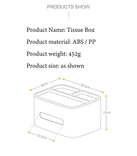 MHTECH Caja De Pañuelos Multifunción, Mando a Distancia y Soporte de pañuelos, Organizador con Caja de pañuelos - Gris