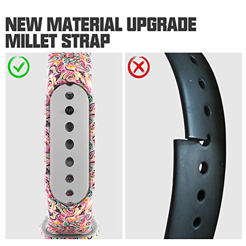 Mi-Case Correa de Silicona Compatible para Xiaomi Mi Band 5 / Mi Band 5 + [3Pack] Protector de Pantalla, Ajustable Banda Repuesto Pulsera Compatible para Xiaomi Mi Band 5-3 Pcs Serie Arcoiris