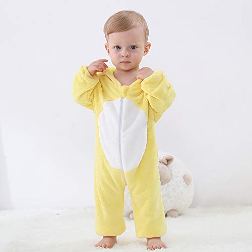 MICHLEY Disfraz Animal Bebe niño y niña Body Pijama Ropa, Amarillo 19 a 24 Meses