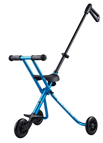 Micro Trike Deluxe. Silla de paseo Plegable, Edad 1-3 años. Peso 1,90kg. Carga máx 20kg. Rodamientos ABEC7, Giro y deslizamiento suave (Azul)