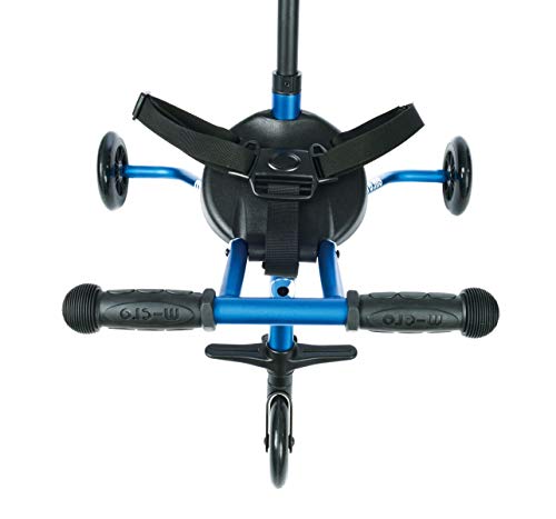 Micro Trike Deluxe. Silla de paseo Plegable, Edad 1-3 años. Peso 1,90kg. Carga máx 20kg. Rodamientos ABEC7, Giro y deslizamiento suave (Azul)