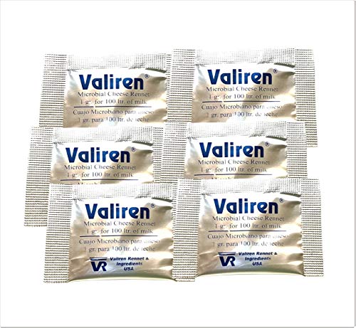 Microbial Rennet Pack de 6 bolsitas (6 x 1 g) Utiliza una bolsita para 100 litros de leche.