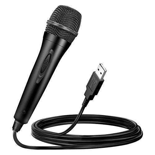 Micrófono con cable para PS4/PS3/Nintendo Switch/Xbox One/Xbox 360/Wii/PC, Micrófono USB Universal soporta LA Voz, Let's Sing, Sing Party, Rock Band, Guitar Hero, Sing Star