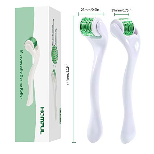 Microneedle Derma Roller 0.5 mm, Rodillo Facial Aleación de titanio 540 Micro agujas para cicatrices de acné, arrugas, antienvejecimiento, pigmentación (Amarillo)
