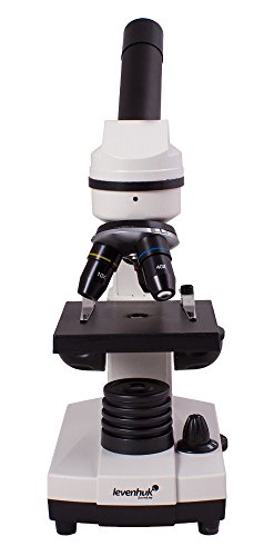 Microscopio Escolar Levenhuk Rainbow 2L Moonstone/Blanco para Niños, con Kit de Experimentos, Iluminación Superior e Inferior por LED para Observar Toda Clase de Muestras