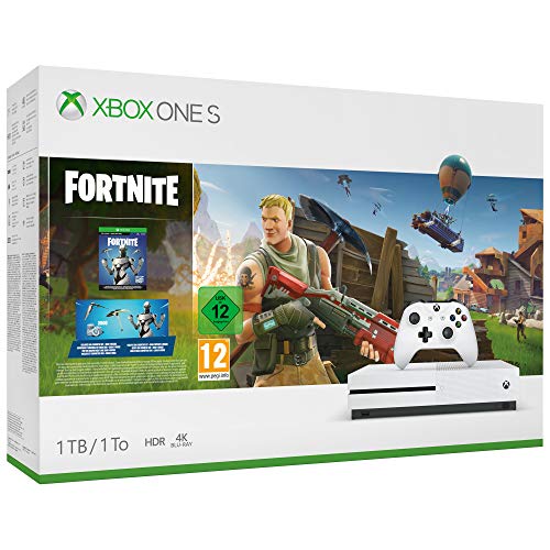 Microsoft Xbox One S - Consola de 1 TB, Color Blanco + Fortnite