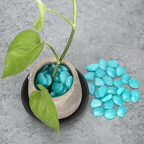 Middletone 100 piedras luminosas piedras fluorescente, se usan para el camino del jardín y la decoración, azul