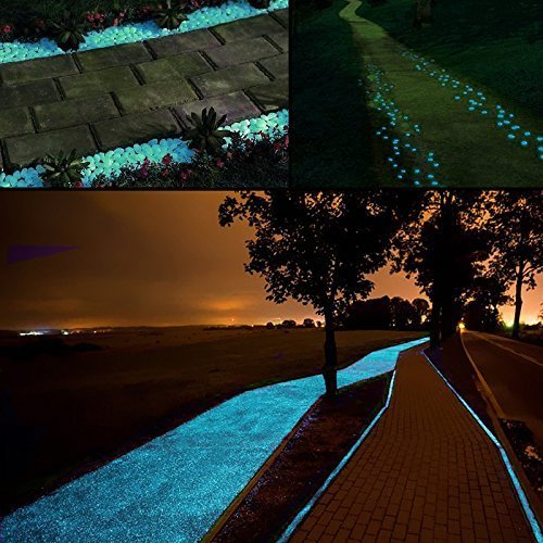 Middletone 100 piedras luminosas piedras fluorescente, se usan para el camino del jardín y la decoración, azul