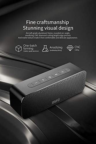 MIFA SoundBox Altavoz Portátil Bluetooth 30W Todo en Aluminio Subgrave Potente, 4000mAh de Litio Recargable, Tecnología TWS y DSP Sonido Stereo & Bass, Tarjeta de microSD, AUX-IN (Negro)
