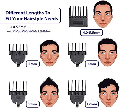 MIGICSHOW Cortapelos Recortadora de Barba Impermeable Electrico, Precisión Afeitadora Corporal para Hombres Profesional Cortapelos Recargable 12 en 1 para Barba, Cabello, Cuerpo y Nariz/Oreja