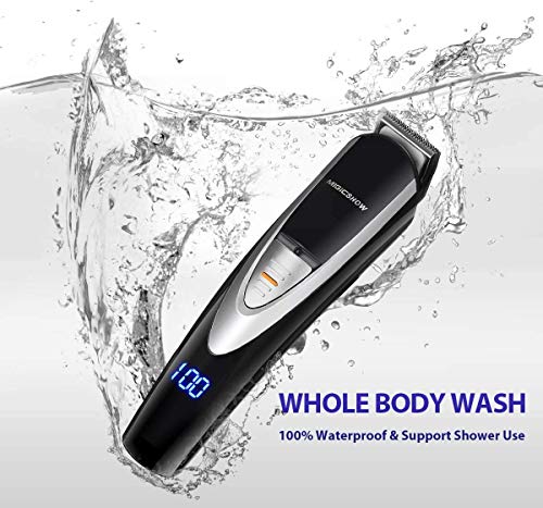 MIGICSHOW Cortapelos Recortadora de Barba Impermeable Electrico, Precisión Afeitadora Corporal para Hombres Profesional Cortapelos Recargable 12 en 1 para Barba, Cabello, Cuerpo y Nariz/Oreja