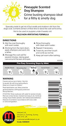 Mikki | Champú para Perros con Pelo Muy Sucio| 250 ml | Fragancia a piña Tropical |