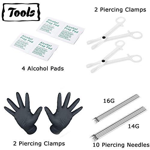 Milacolato 30-120Pcs Lote Piercing Corporal Anillo de Nariz de Acero Inoxidable Herradura Lengua Labial Ceja Tragus Piercing Corporal Anillos de Ombligo Barbells 14G 16G