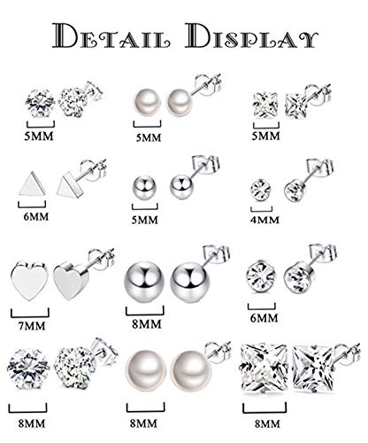 Milacolato Hombres Mujeres Clasificado Múltiple Pendientes Oreja 12 Estilo/Set, Aretes