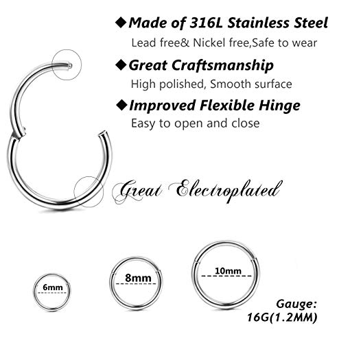 Milacolato Pendientes de Cartílago de Oreja de Acero Inoxidable Aros para Mujeres Niñas Tragus Helix Conch Piercing CZ Barbell Stud 16-18G