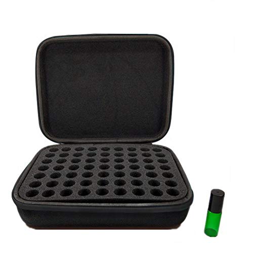 mildily  Estuche de Aceite Esencial, Puede Contener 5 ml, 63 Botellas, Duradera, Resistente al Agua, Concha Dura, Esmalte de uñas, Caja de Almacenamiento, Inserto de Espuma, Organizador