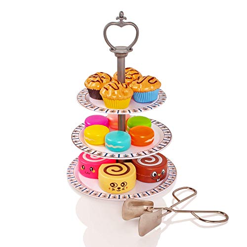 Milly & Ted - Teaset para té, para 4 Personas, para 4 Personas - Juego de té para niños, metálico - Juego de simulación Food Biscuits