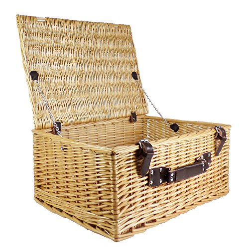 Mimbre grande '' Elementos básicos de la despensa '' Cesta de alimentos gourmet 38 Artículos: ideas de regalos para Navidad, regalos de cumpleaños, aniversario, él, ella, negocios y empresas