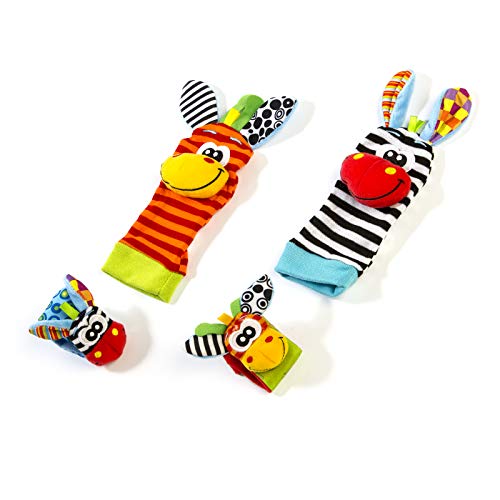 MIMUKIDS marco huellas bebe con sonajeros bebes pies y manos - regalo bebe originales marco para huella bebe con juguete para mano y pies son los mejores regalos originales para bebes recien nacidos