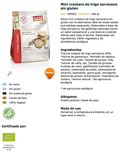 mini cracker de trigo sarraceno sin gluten - Germinal - 100g