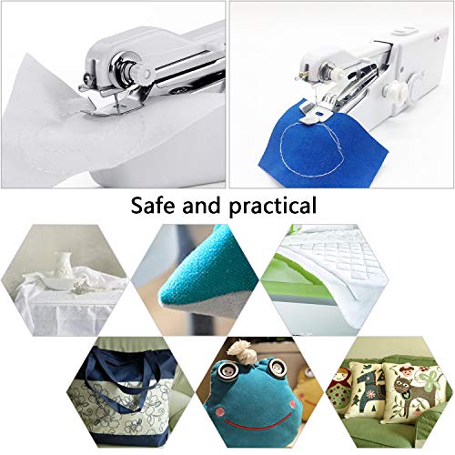 Mini Máquina de Coser, Portátil Herramienta de Puntada Rápida Mini Máquina de Coser Portátil,Herramienta de Costura Puntada Rápida para Tela,Aguja y Enhebrador Uso de Viaje y Casa (20x18cm)
