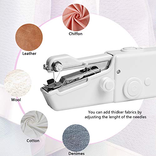 Mini Máquina de Coser, Portátil Herramienta de Puntada Rápida Mini Máquina de Coser Portátil,Herramienta de Costura Puntada Rápida para Tela,Aguja y Enhebrador Uso de Viaje y Casa (20x18cm)