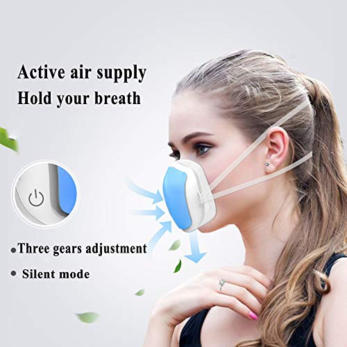 Mini Máscaras Inteligentes, Máscaras Eléctricas, Antivaho, Antipolvo, Humo De Segunda Mano, Flujo De Aire Antialérgico De Tres Niveles, Disfrute Respirando La Máscara Portátil Blanca