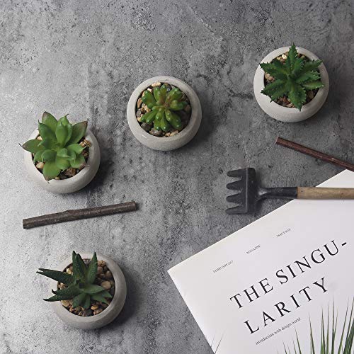 Mini suculentas artificiales en maceta, orquídea con jarrón de cristal, flores de fuax, juegos de 5 plantas falsas, para decoración de escritorio, interior/exterior/salón, oficina, jardín, fiesta