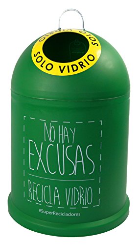 Miniglu Mini, Contenedor para Reciclaje de Vidrio, 45 x 29 x 29 cm, Verde