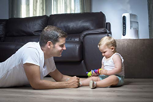 Miniland Humitouch Pure - Humidificador Ultrasónico Programable, con Ozonizador y Aromaterapia, más de 50 Horas de Autonomía, capacidad 5L