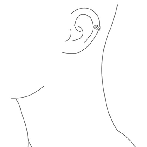 Minimalista Geométrico 4 banda dividida cartílago oídos Clip Wrap Helix Pendientes sin perforar oreja 925 plata de ley