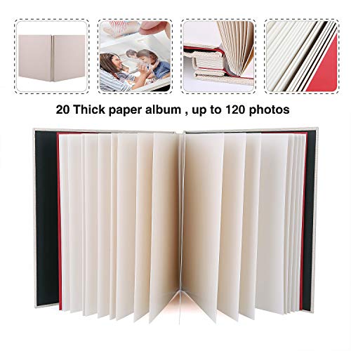 Minlna Photo Album Scrapbook con película Protectora Guarde imágenes permanentemente, Libro de Recuerdos, Tiene 40 páginas, 11"× 11" para 120 Fotos, la Mejor opción de Regalo (Blanco Crema)