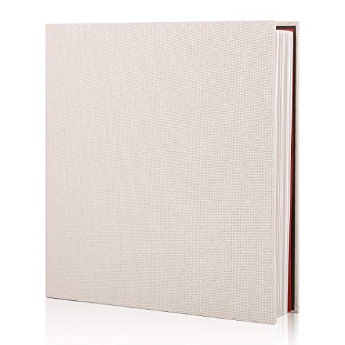 Minlna Photo Album Scrapbook con película Protectora Guarde imágenes permanentemente, Libro de Recuerdos, Tiene 40 páginas, 11"× 11" para 120 Fotos, la Mejor opción de Regalo (Blanco Crema)