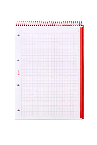 Miquelrius 46086 Cuaderno A4 Cartón Emotions Reporter espiral superior. Rojo 80 hojas Cuadrícula