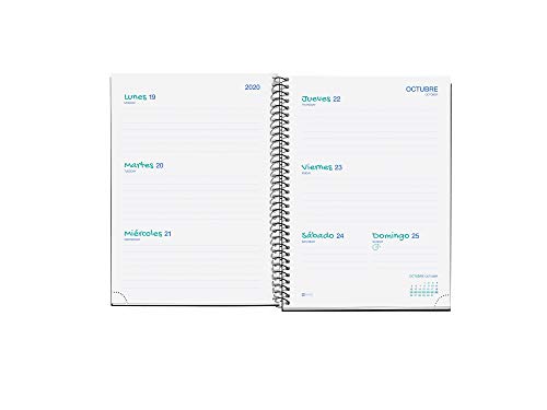 MIQUELRIUS - Agenda Escolar Sparkle Curso Lectivo 2020-2021, Catalán, Semana vista, Tamaño 155x213mm, Papel 70g, Cubierta cartón extraduro, Color Rosa