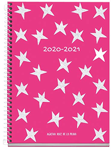 MIQUELRIUS - Agenda Escolar Sparkle Curso Lectivo 2020-2021, Catalán, Semana vista, Tamaño 155x213mm, Papel 70g, Cubierta cartón extraduro, Color Rosa
