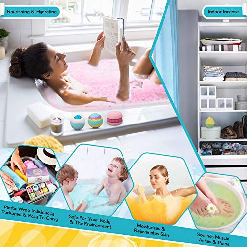 Mirakle Bombas de Baño, 8 PCS Set de Bolas de Baño con Aceite Esencial, Sales de Baño, Bombas de Baño para Spa 8 Fragante, Bolsas para Baño de Espuma, Regalo para Mujer/Novia/Madre/Amigas/Niños
