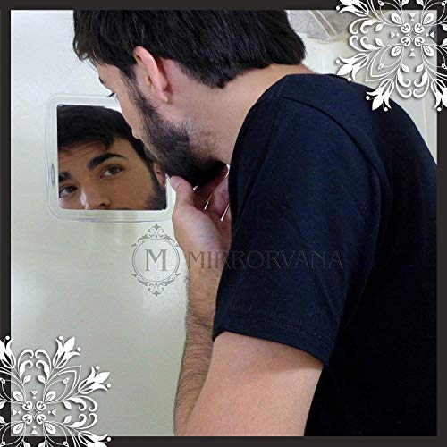 Mirrorvana Espejo de Ducha y Afeitado sin vaho Base de Ventosa, Aumento 3X, 6,3 x 6,3 Pulgadas