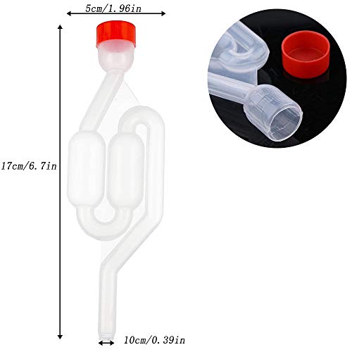 Mirrwin Tubos de Fermentación Válvula de Fermentación Tapón de Fermentación Fermentación del Vino a la Casa para Preservar el Hogar Elaborar Cerveza Hacer Vino Fermentar Chucrut Kimchi 4 Piezas