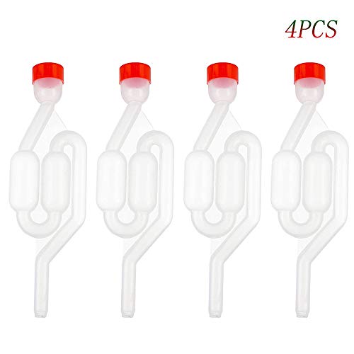 Mirrwin Tubos de Fermentación Válvula de Fermentación Tapón de Fermentación Fermentación del Vino a la Casa para Preservar el Hogar Elaborar Cerveza Hacer Vino Fermentar Chucrut Kimchi 4 Piezas