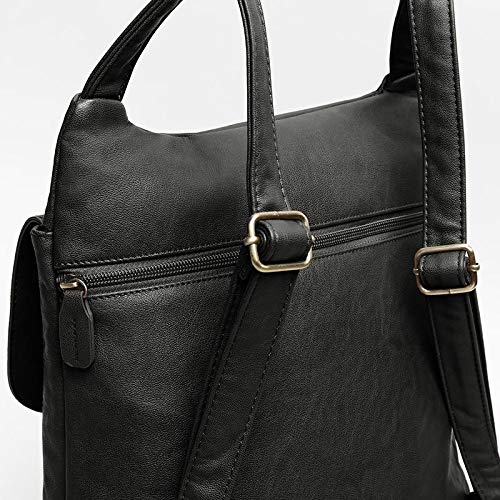 Misako Mochila Osca | Mochila para Mujer, Resisente, Rectangular, Color Negro y Gris, 10x33x36 cm