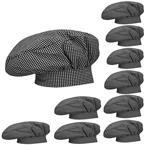 MISEMIYA - GORRO FRANCES COCINA GORRO COCINERO COCINERA GORRO CHEF GORRO FORMA SETA Ref.918 - Cuatro Vichy, Pack* 1 Pcs