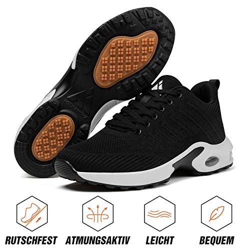 Mishansha Air Zapatillas de Running Mujer Respirable Zapatos de Deportes Femenino Ligeros Calzado Casual Caminar Sneakers Negro A, Gr.37 EU