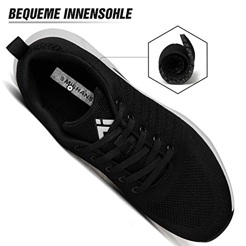 Mishansha Air Zapatillas de Running Mujer Respirable Zapatos de Deportes Femenino Ligeros Calzado Casual Caminar Sneakers Negro A, Gr.37 EU