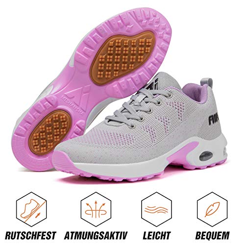 Mishansha Air Zapatos de Running Mujer Antideslizante Zapatillas de Deportes Femenino Ligeros Calzado Jogging Gimnasio Sneakers Gris, Gr.38 EU